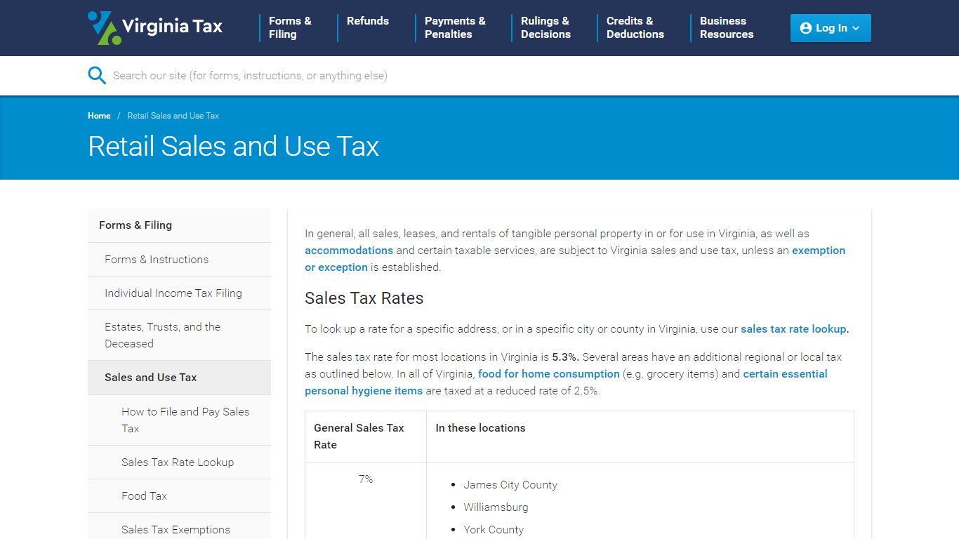 Retail Sales and Use Tax | Virginia Tax