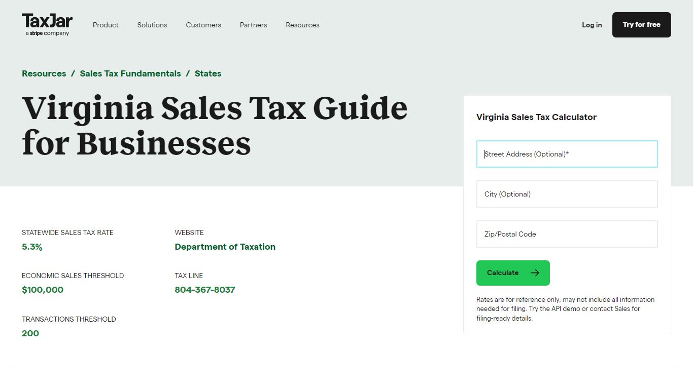 Virginia Sales Tax Guide and Calculator 2022 - TaxJar